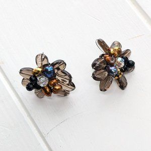 Beaded Flower Stud Earrings